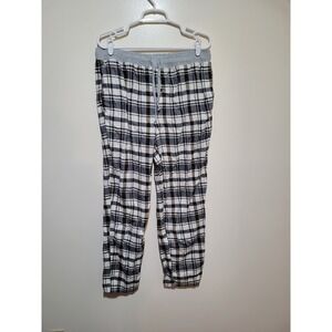 Eddie Bauer Lounge Pajama Pants Mens Large Brown Black Plaid Drawstring